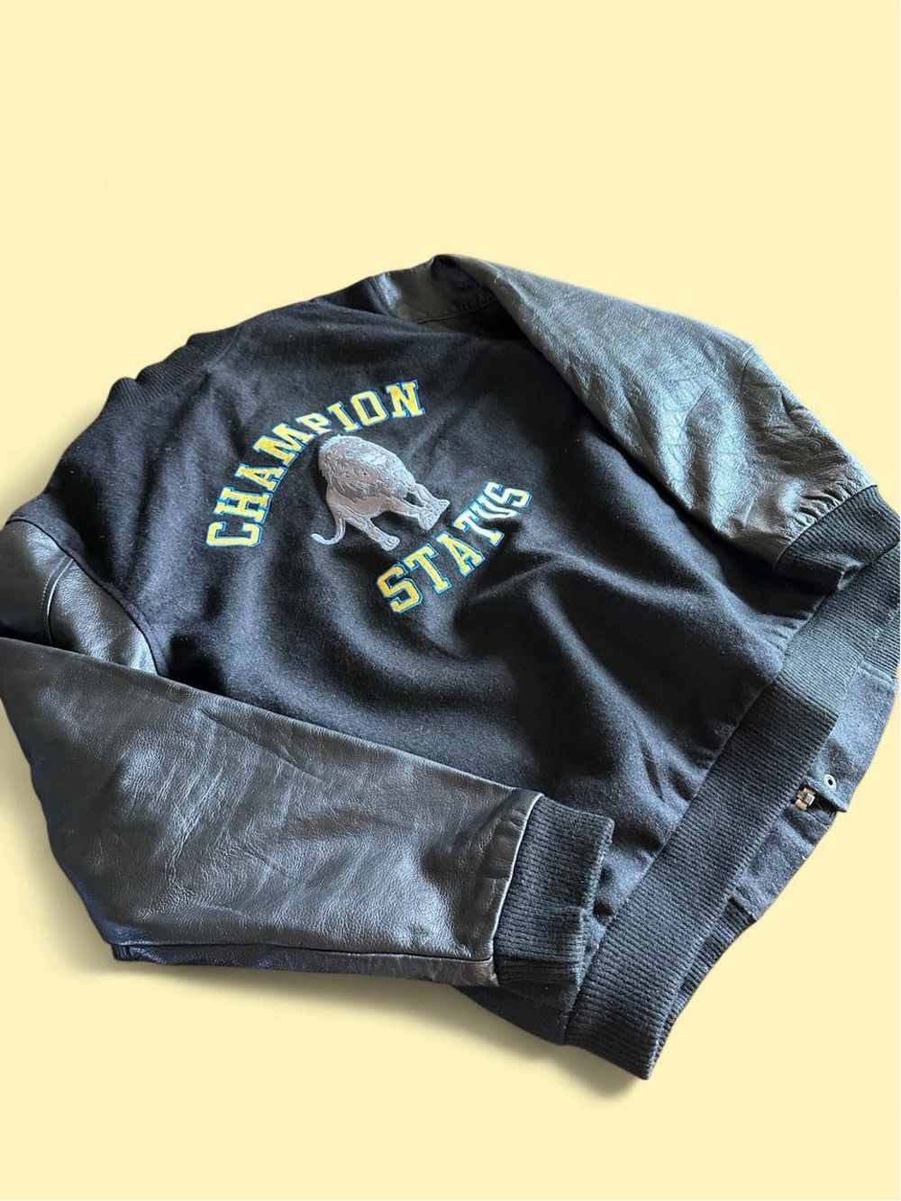 Vintage Saint Louis Varsity Jacket Lion Embroidered Wool Leather Men’s Size L